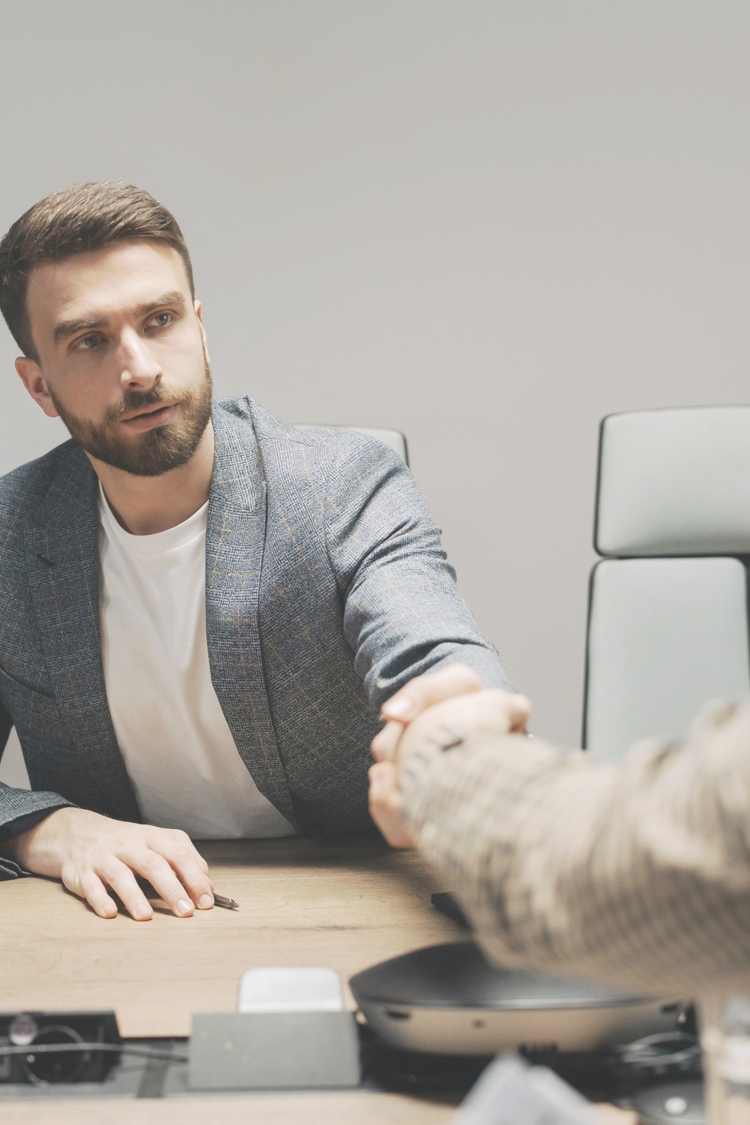 Client shaking hands Client shaking hands
